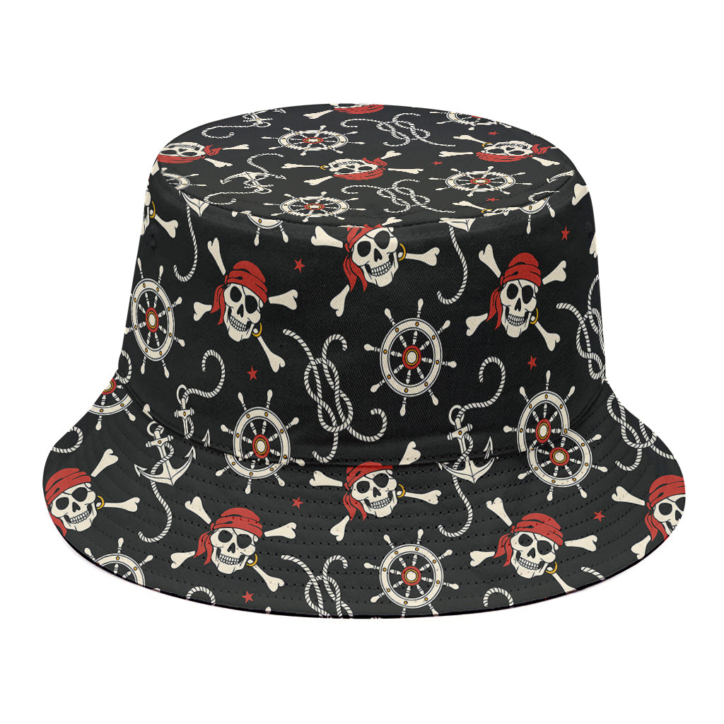 Pirate Theme Pattern Print Bucket Hat