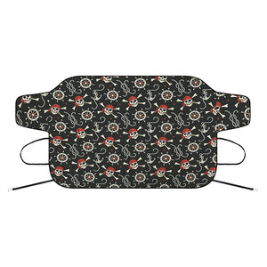 Pirate Theme Pattern Print Car Windshield Snow Cover