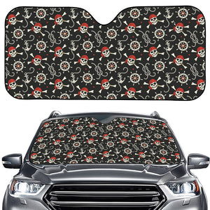 Pirate Theme Pattern Print Car Windshield Sun Shade