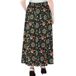 Pirate Theme Pattern Print Chiffon Maxi Skirt