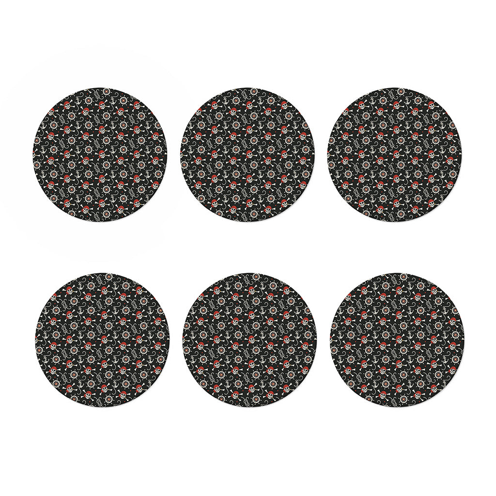 Pirate Theme Pattern Print Coaster Set