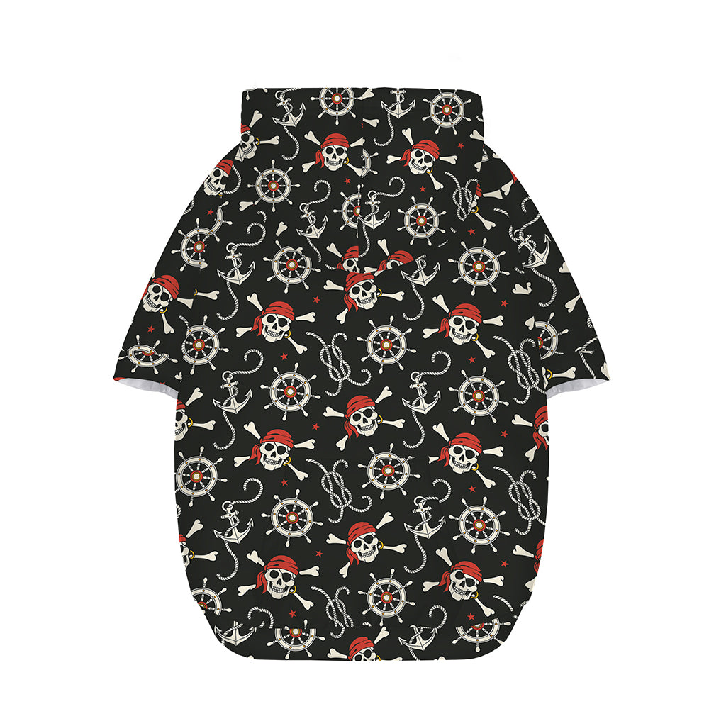 Pirate Theme Pattern Print Dog Zip Up Hoodie
