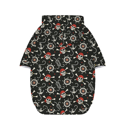 Pirate Theme Pattern Print Dog Zip Up Hoodie