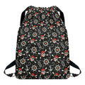 Pirate Theme Pattern Print Drawstring Backpack