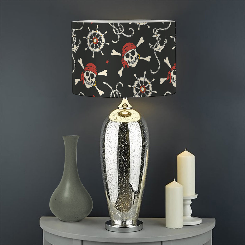 Pirate Theme Pattern Print Drum Lamp Shade