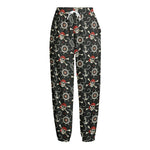 Pirate Theme Pattern Print Fleece Lined Knit Pants