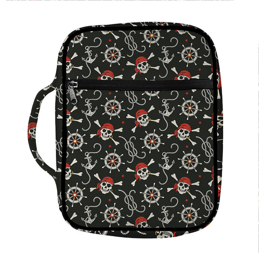 Pirate Theme Pattern Print Front Pocket Bible Bag