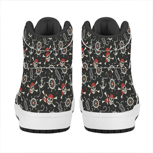 Pirate Theme Pattern Print High Top Leather Sneakers