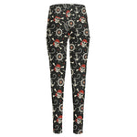 Pirate Theme Pattern Print High-Waisted Pocket Leggings