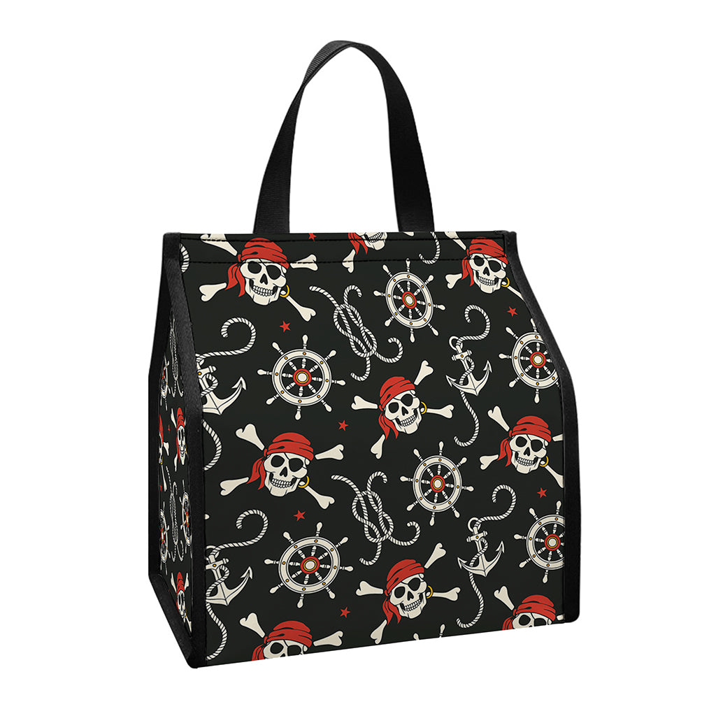 Pirate Theme Pattern Print Insulated Lunch Tote