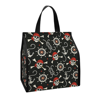 Pirate Theme Pattern Print Insulated Lunch Tote