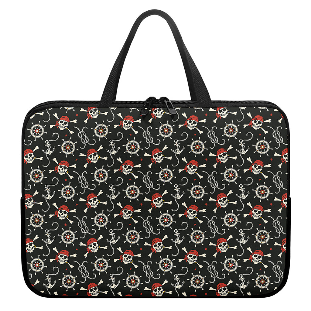 Pirate Theme Pattern Print Laptop Sleeve With Handle