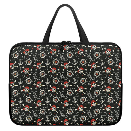 Pirate Theme Pattern Print Laptop Sleeve With Handle