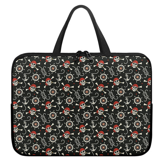 Pirate Theme Pattern Print Laptop Sleeve With Handle