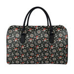 Pirate Theme Pattern Print Leather Duffle Bag