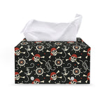 Pirate Theme Pattern Print Leather Tissue Box Cover