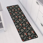 Pirate Theme Pattern Print Long Kitchen Mat
