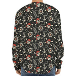 Pirate Theme Pattern Print Long Sleeve Baseball Jersey