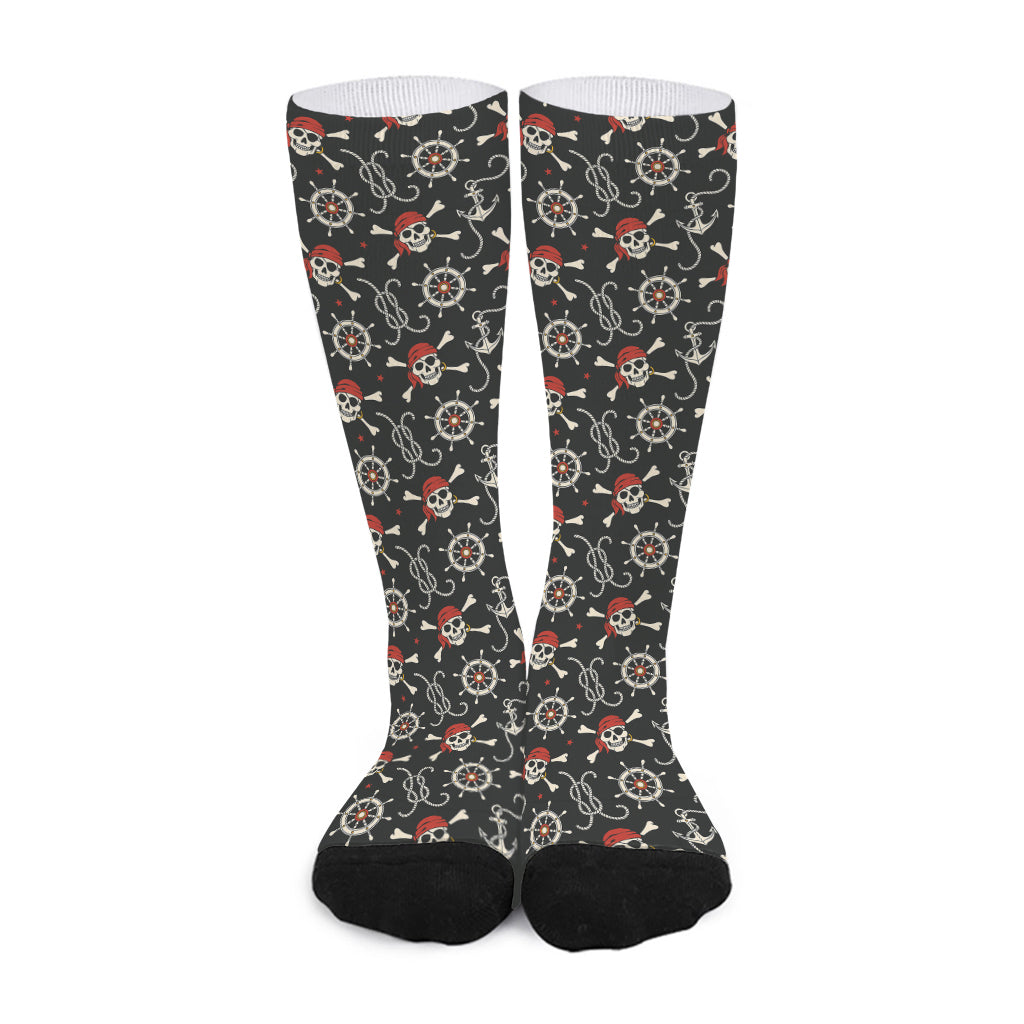 Pirate Theme Pattern Print Long Socks