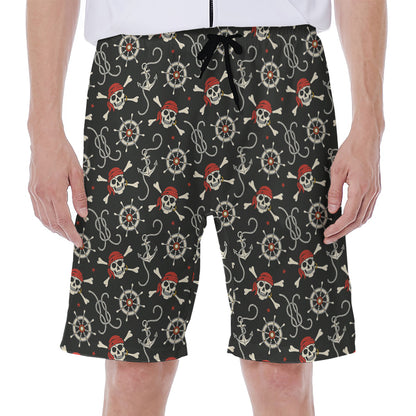 Pirate Theme Pattern Print Men's Beach Shorts
