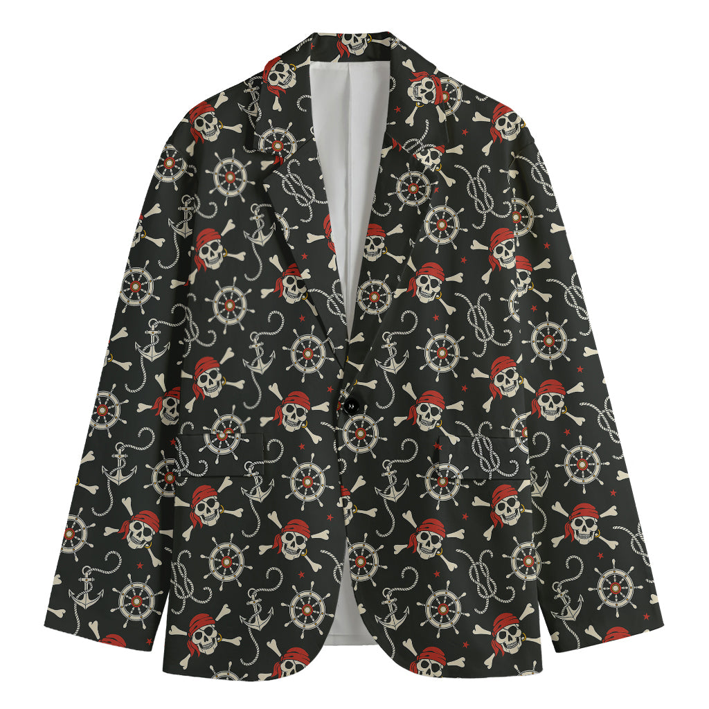 Pirate Theme Pattern Print Men's Blazer