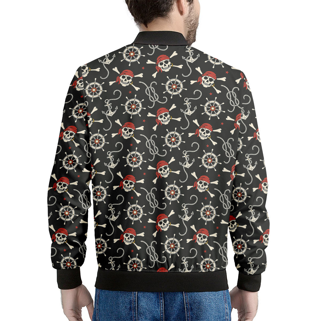 Pirate Theme Pattern Print Men's Bomber Jacket