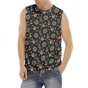 Pirate Theme Pattern Print Men's Fitness Tank Top