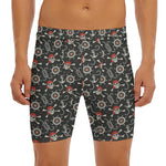 Pirate Theme Pattern Print Men's Long Boxer Briefs