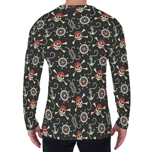 Pirate Theme Pattern Print Men's Long Sleeve T-Shirt