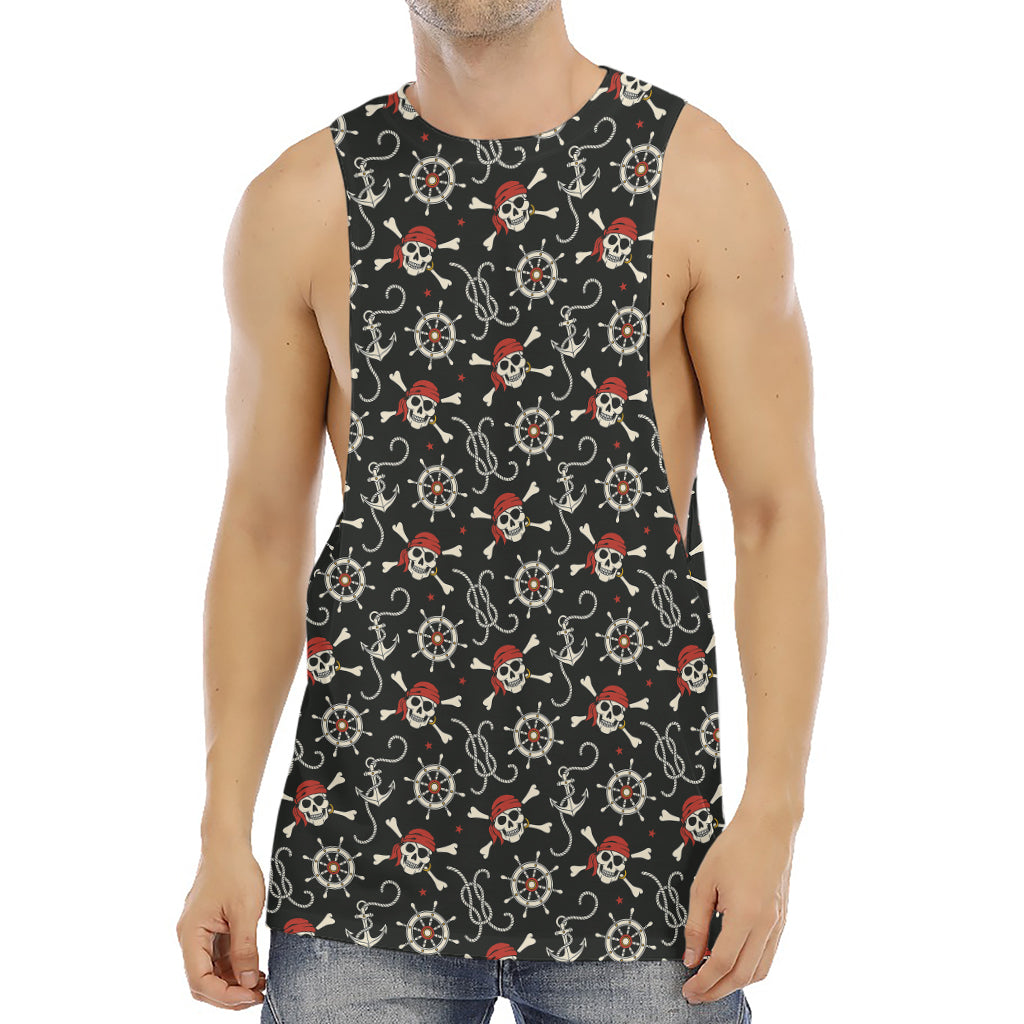 Pirate Theme Pattern Print Men's Muscle Tank Top