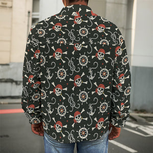 Pirate Theme Pattern Print Men's Shirt Jacket