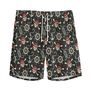 Pirate Theme Pattern Print Men's Sports Shorts