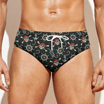 Pirate Theme Pattern Print Men's Swim Briefs