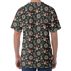 Pirate Theme Pattern Print Men's Velvet T-Shirt