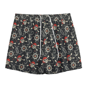 Pirate Theme Pattern Print Mesh Shorts