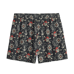 Pirate Theme Pattern Print Mesh Shorts