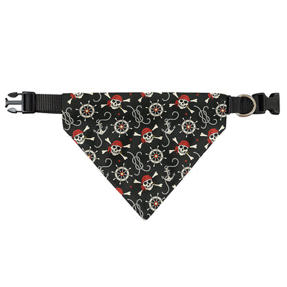 Pirate Theme Pattern Print Over The Collar Dog Bandana