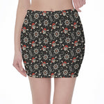 Pirate Theme Pattern Print Pencil Mini Skirt