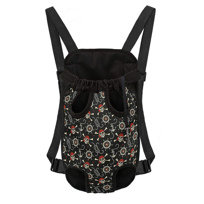 Pirate Theme Pattern Print Pet Carrier Backpack