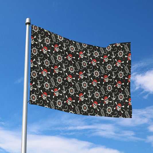 Pirate Theme Pattern Print Polyester Flag