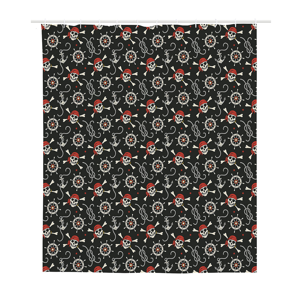 Pirate Theme Pattern Print Polyester Shower Curtain