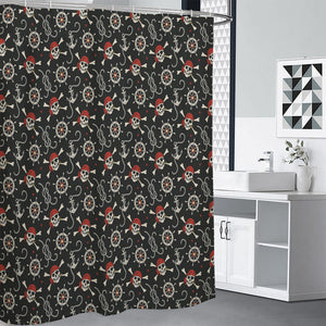 Pirate Theme Pattern Print Premium Shower Curtain