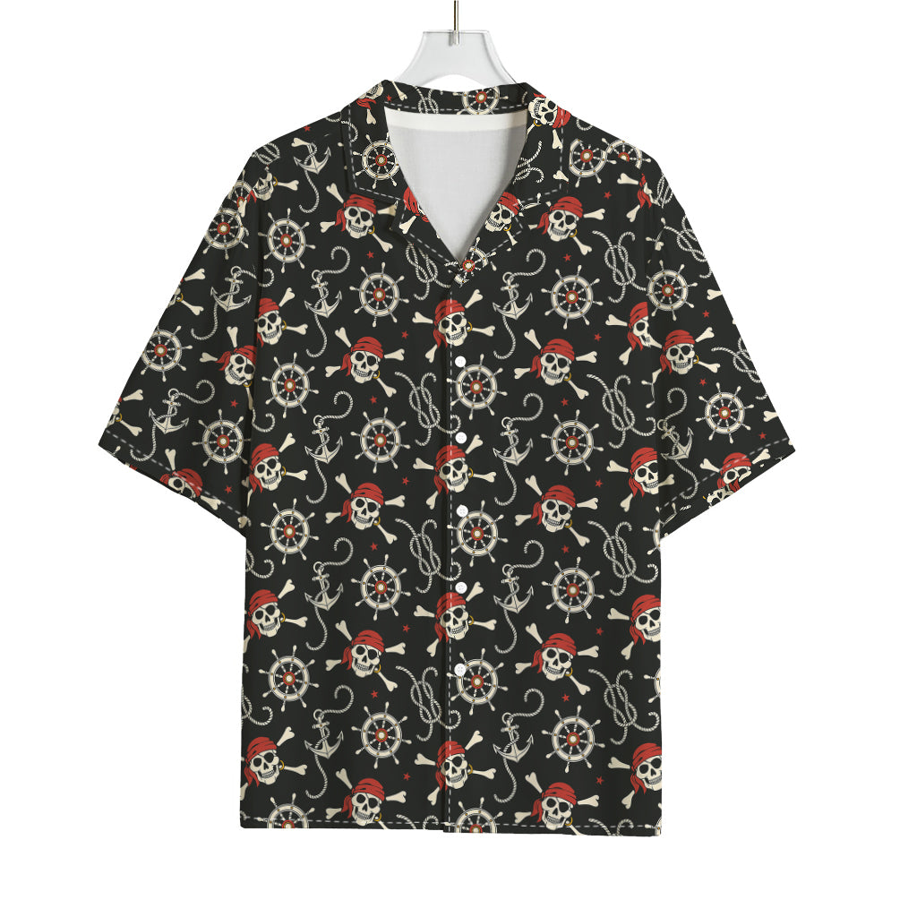 Pirate Theme Pattern Print Rayon Hawaiian Shirt