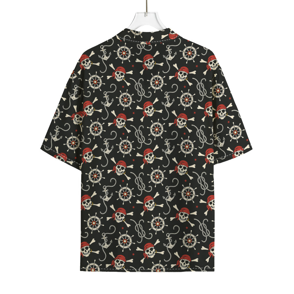 Pirate Theme Pattern Print Rayon Hawaiian Shirt