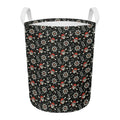 Pirate Theme Pattern Print Round Laundry Basket