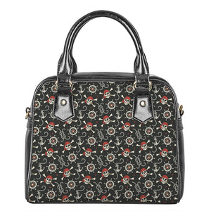 Pirate Theme Pattern Print Shoulder Handbag