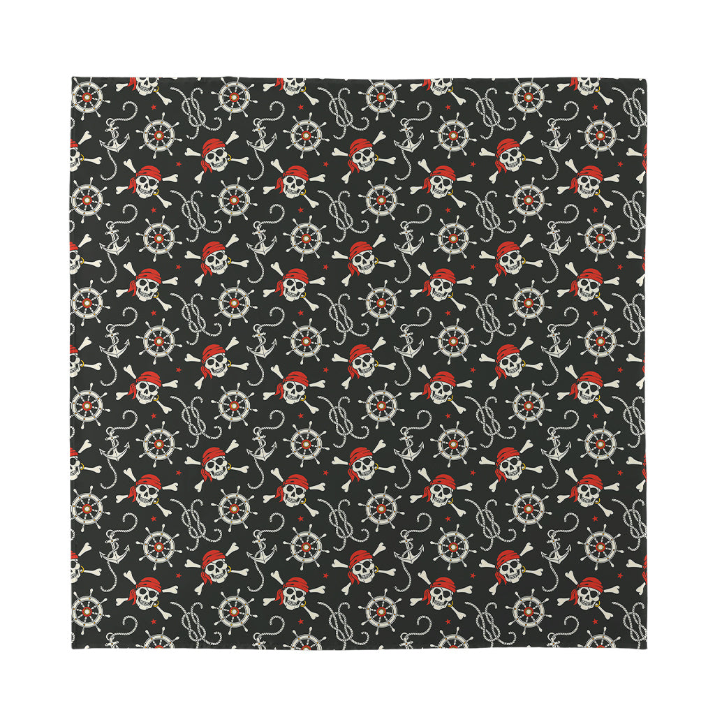 Pirate Theme Pattern Print Silk Bandana