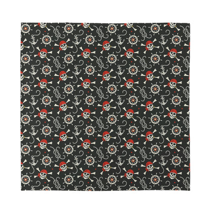 Pirate Theme Pattern Print Silk Bandana