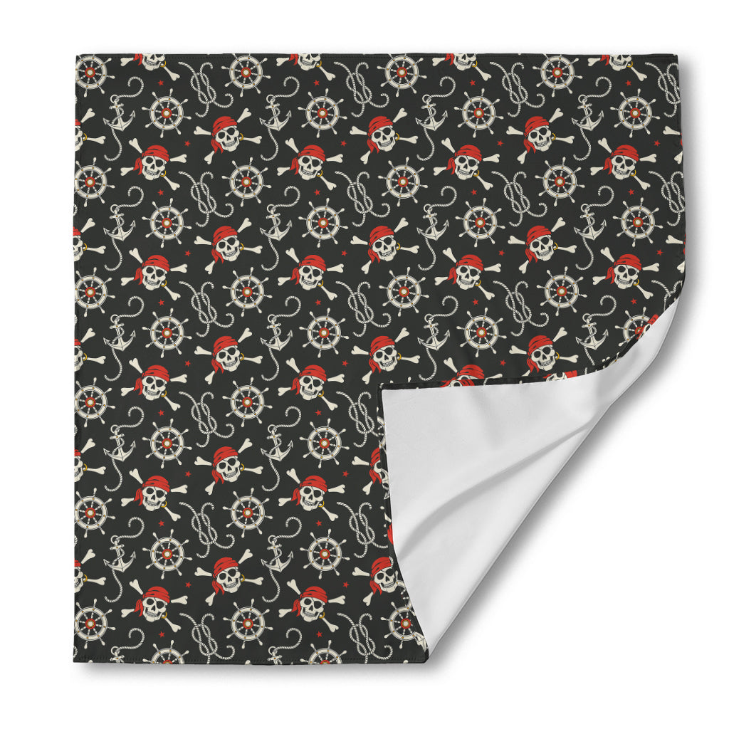 Pirate Theme Pattern Print Silk Bandana