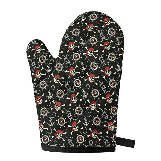 Pirate Theme Pattern Print Single Oven Mitt
